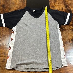 Gray and Black V-Neck Football Tee NWOT